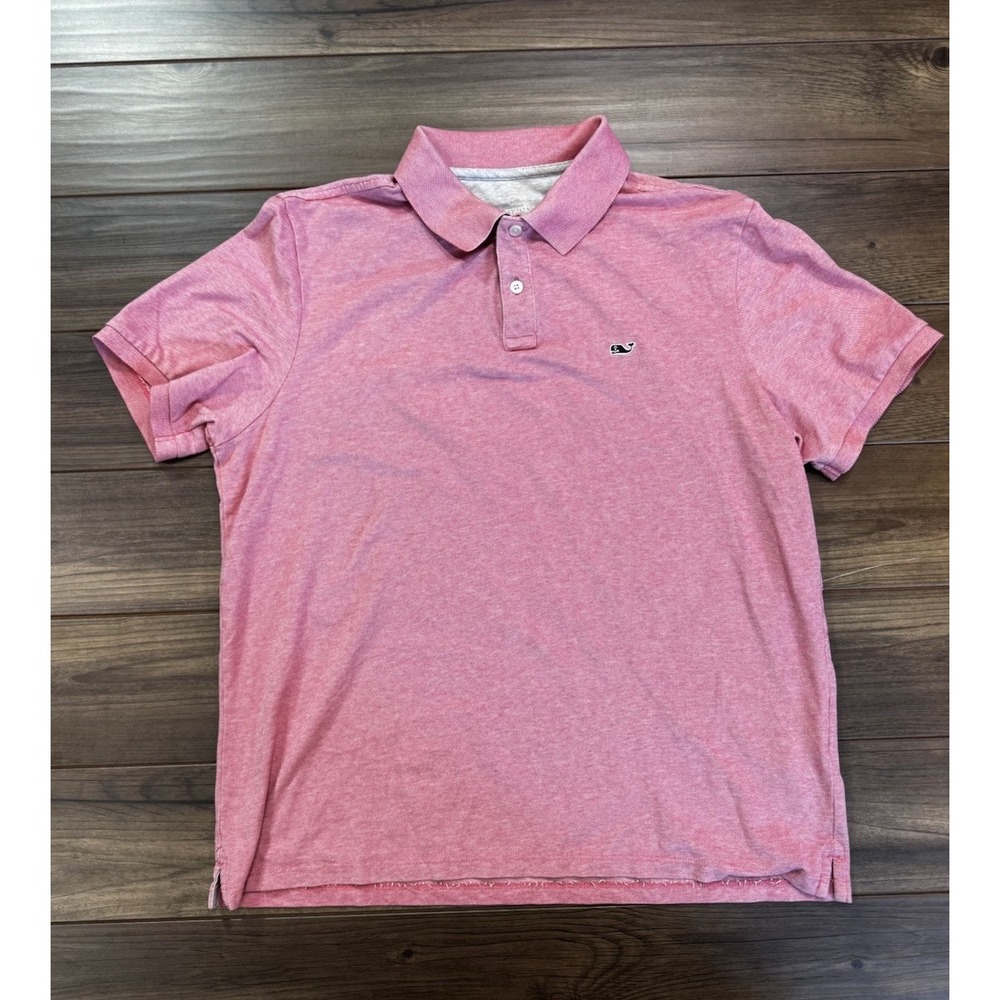 Vineyard Vines Edgartown Polo Shirt Mens Medium Cotton Blend Pink Golf